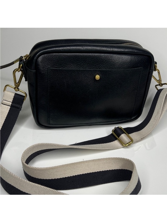 Other - Black Leather Crossbody Bag with Contrast Strap/new with tags